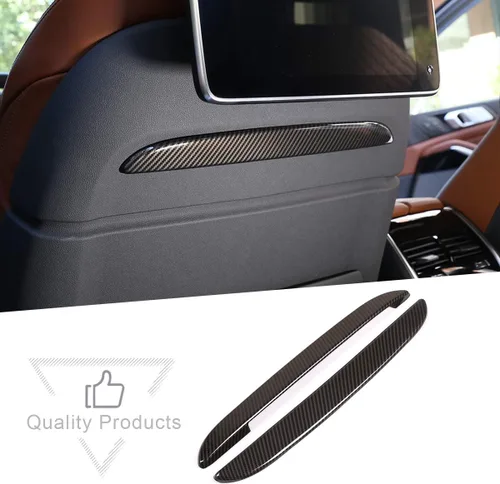 Vista 2 de Tiras de decoración de respaldo de asiento delantero ABS para BMW X5 G05 X7 G07 2019 (estilo de fibra de carbono)