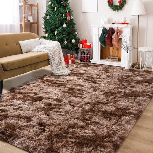 Vista 11 de Foxmas Alfombras de Área Suaves y Esponjosas para Dormitorio, Habitación de los Niños, Alfombra de Guardería de Felpa Peluda, Alfombras Peludas