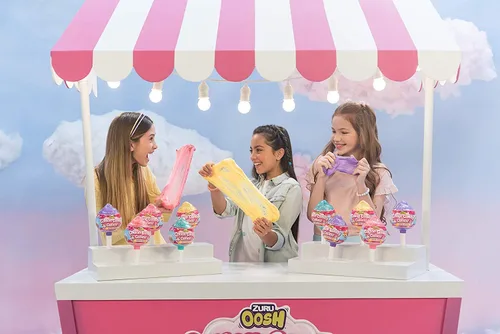 Vista 5 de Oosh – Slime de Cotton Candy Cuties perfumado, esponjoso y elástico, con juguete coleccionable de Cuties