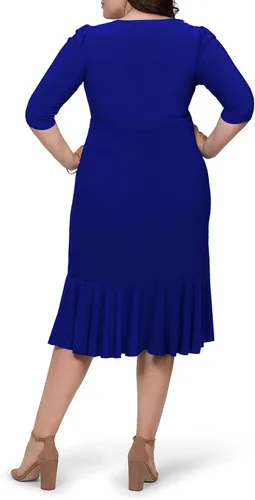 Vista 3 de Kiyonna Vestido cruzado caprichoso para mujer de talla grande