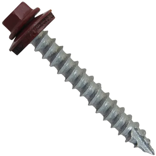 Vista 40 de TORNILLOS PARA TECHOS DE METAL #14: (250) Tornillos x 1" ABC GRIS Tornillo para techo de chapa metálica con cabeza hexagonal y arandela.