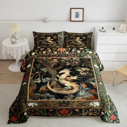 Vista 40 de Manfei Juego de edredón de calavera de azúcar para niños, juego de ropa de cama con temática de calaveras de Halloween, ropa de cama de estilo Azul