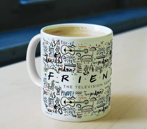 Vista 8 de Trend Setters Friends the Television Show – 25 años – Mercancía oficial – Taza de café o té de cerámica blanca de 11 onzas – perfecta para regalar