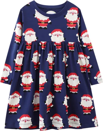 Vista 8 de Vestido de manga larga para niñas pequeñas, de algodón, para otoño, lindo, casual, básico Bolsa1