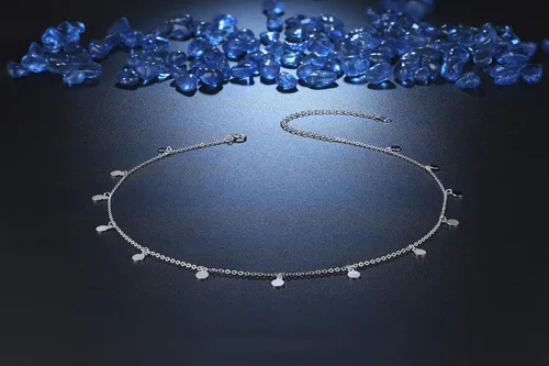 Vista 3 de Gargantilla de plata esterlina S925 con estrellas y luna, collar corto y delicado para mujer