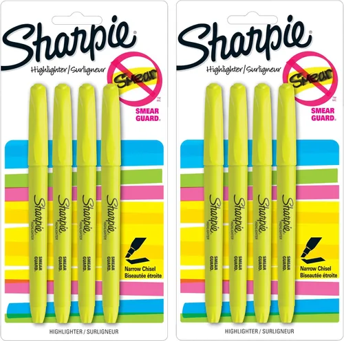 Vista 7 de Sharpie Resaltadores estilo bolsillo, punta de cincel estrecha, colores surtidos, 8