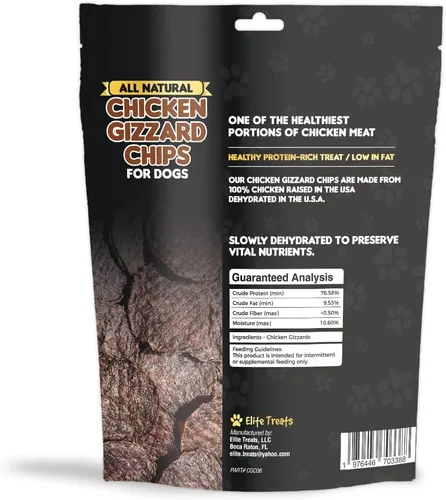 Vista 5 de Chips de molleja de pollo: golosinas de entrenamiento naturales para perros, hechas en Estados Unidos, un solo ingrediente, golosinas saludables