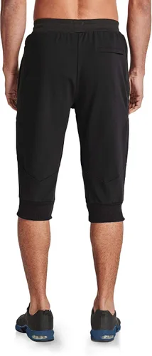 Vista 2 de MAGCOMSEN Pantalones capri de 34 para hombre con bolsillos con cremallera, ajustados, para entrenamiento, correr, entrenamiento, pantalones capri