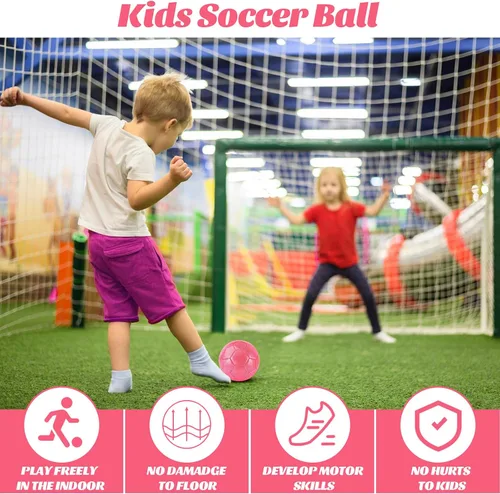Vista 3 de DLUGOPIS Sparkling Pink Toddler Soccer Ball - Mini, Age 3-8, Indoor/Outdoor, Small Size for Boys & Girls (Sparkling Pink, 1)