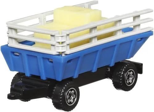 Vista 4 de Matchbox Collectors - Juego de enganche y transporte fundido a presión para 70 años de aniversario, MBX Farm Trailer ~ Tractor Dirtstroyer azul