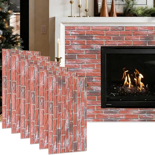 Vista 17 de Paneles de pared de piedra sintética 3D, 4 paneles de revestimiento de poliuretano para decoración de pared interior, textura de cemento más gruesa