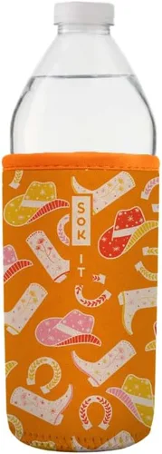 Vista 226 de Sok It BotlSok Funda para botella de agua con cubierta de neopreno aislante (Floral abstracto, se ajusta a CamelBak o Nalgene de 12 onzas)