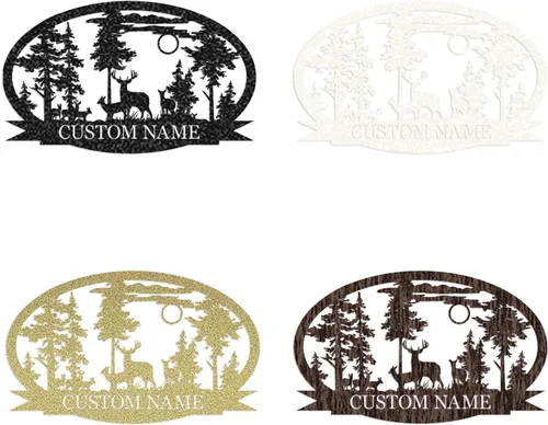 Vista 5 de Letrero de ciervo de metal personalizado Letrero de metal personalizado Letreros personalizados de camping Regalo para cazadores de ciervos