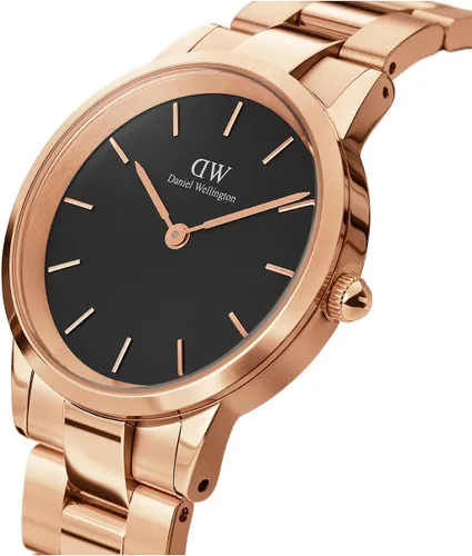 Vista 5 de Daniel Wellington Iconic Link Reloj pulsera de eslabones de oro rosa o plata
