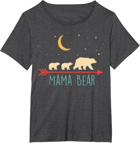 Vista 23 de Camiseta de mamá oso con 2 cachorros de dos veces Blessed Mama Bear, Negro, S