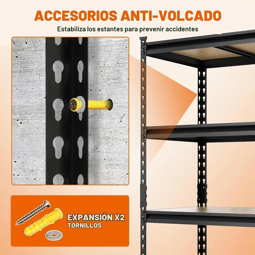 Vista 10 de Big RED Estantería de almacenamiento, 5 niveles ajustables, estantes de garaje de metal resistente/estante de utilidad para cocina, despensa