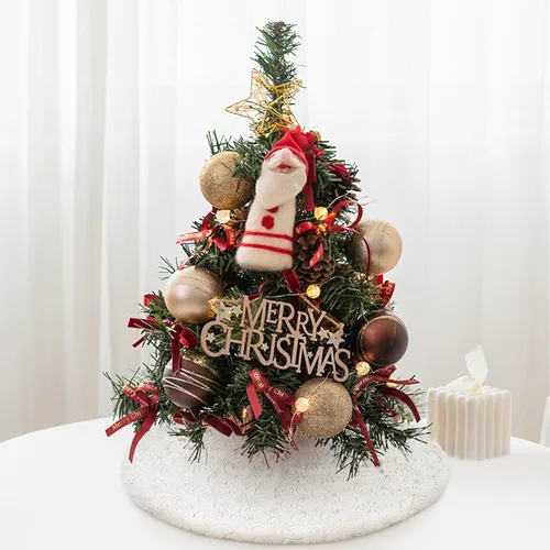 Vista 29 de Falda de árbol de Navidad de felpa negra de 24 pulgadas, pequeña, de piel sintética gruesa, lujosa decoración navideña para Año Nuevo, decoración