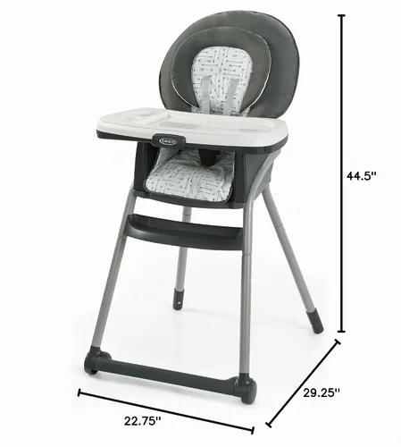 Vista 9 de Graco® Table2Table LX Silla alta 6 en 1, flechas con soporte de cabeza para bebés y bandeja extraíble con una mano Arrows
