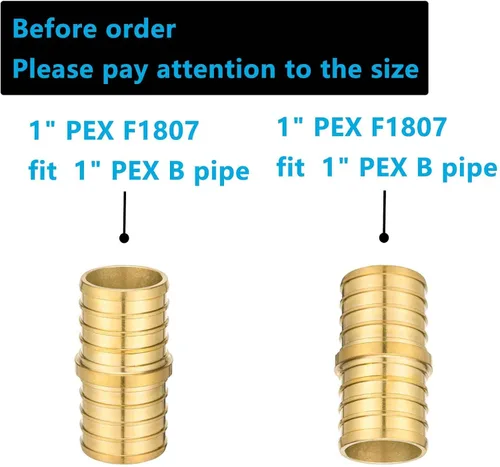 Vista 2 de PEX Fittings - Conector de acoplamiento recto de 1 pulgada, PEX F1807 de 1 pulgada a 1 pulgada PEX F1807 de latón