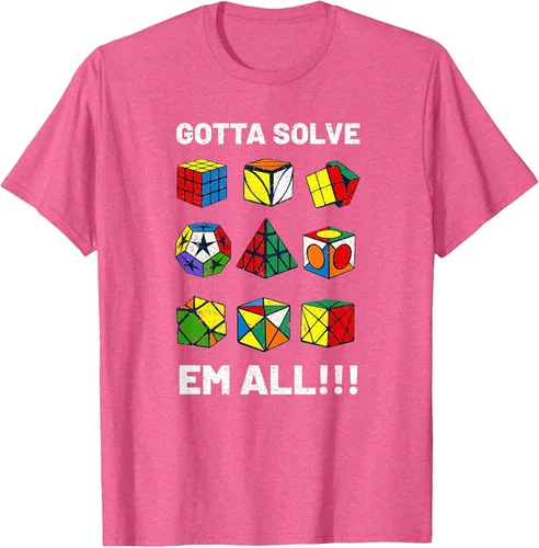 Vista 25 de Competitive Puzzle Cube Gotta Solve Em All Speed Cubing T-Shirt Asphalt Grey