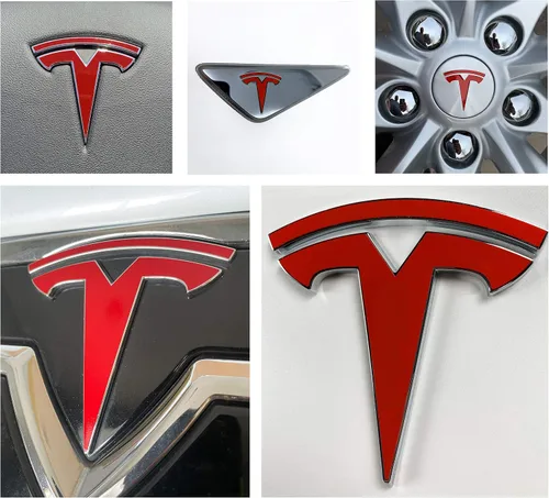 Vista 23 de Calcomanía con logotipo para Tesla Model S, Nosecone, juego de 14 piezas (verde brillante)