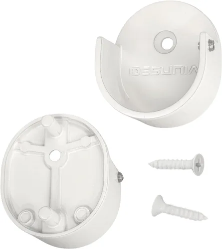 Vista 10 de Bridas de soporte para barra de armario con accesorio de rosca, enchufes de poste de ropa resistentes para armarios Blanco brillante 1 par