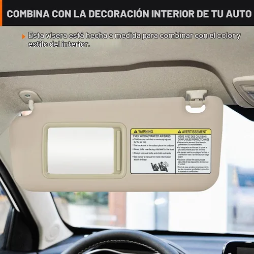 Vista 8 de Visera parasol beige para Toyota RAV4 2006-2013, parasol con luz de tocador de repuesto 74320-42501-B2