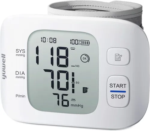 Vista 8 de yuwell Monitor inteligente de presión arterial de muñeca con Bluetooth Grado médico, máquina BP para uso doméstico Peso ultraligero, puño