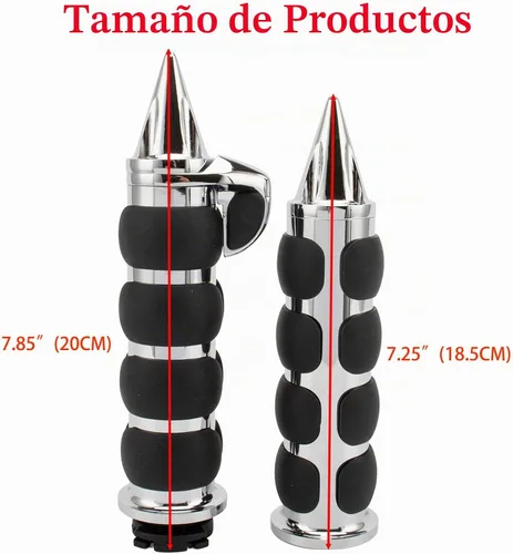 Vista 2 de Motocicleta 1 "mano apretones extremo barra manillar Spike cromo negro aluminio caucho