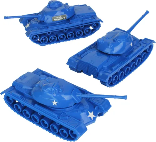 Vista 16 de TimMee - Tanques de juguete para hombres de plástico del ejército - Negro WW2 3pc - Hecho en Estados Unidos