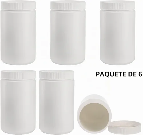 Vista 4 de DEAYOU Paquete de 6 tarros de plástico Mason de 33 onzas, recipientes de helado de 1 cuarto de galón con tapa superior de rosca, tarro de plástico