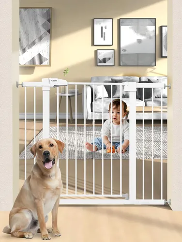 Vista 13 de Puerta de bebé de 29.5-40.5 pulgadas para escaleras, puerta para perros para puertas, puerta de seguridad de metal para bebés con cierre automático