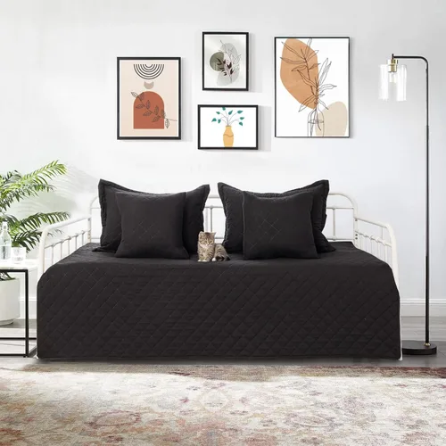 Vista 11 de Juego de Funda para Sofá Cama de 5 Piezas Juegos de Ropa de Cama para Sofá Cama Twin para Todas las Estaciones Edredón Ligero para Sofá Cama