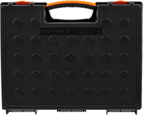 Vista 5 de Amazon Basics Organizador de 19 compartimentos extraíbles, negro, naranja, 16.5 x 13.2 x 2.4 pulgadas
