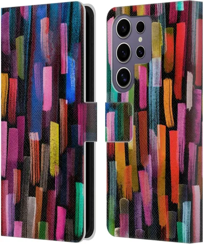 Vista 151 de Head Case Designs Officially Licensed Ninola Brushstrokes Black Summer Patterns Leather Wallet Case Compatible with Samsung Galaxy A07 4G