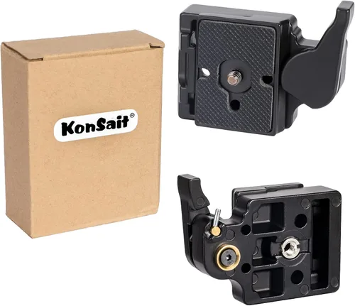 Vista 6 de Konsait Black Camera 323 Placa de liberación rápida con adaptador especial (200PL-14) uso para Manfrotto 323 (nueva versión)