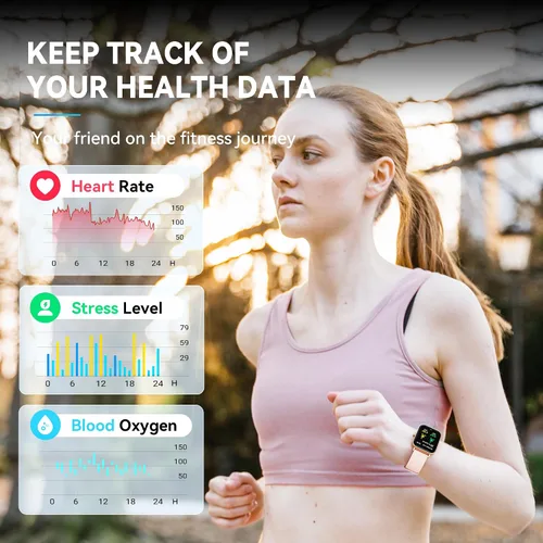 Vista 2 de Reloj inteligente para mujer, reloj de fitness (respuestahacer llamada), Alexa integrado, monitor de oxígeno en sangre de sueño de frecuencia