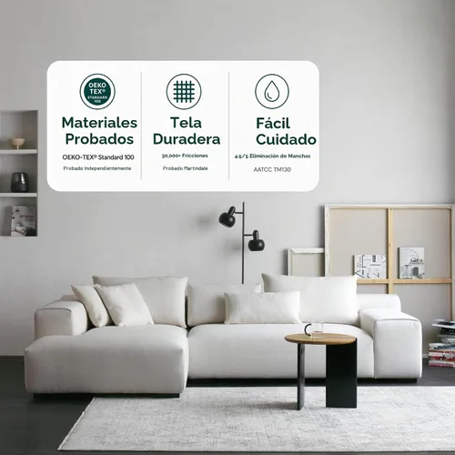 Vista 4 de Acanva Conjunto de sofá seccional modular moderno y extragrande en forma de L para sala de estar, estilo minimalista cómodo de 4 asientos, sofá