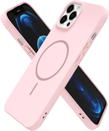 Vista 16 de Oakxco Funda de Silicona Mag Safe para iPhone 12 Pro Max, Funda Magnética Delgada y Fina Compatible con Carga Inalámbrica MagSafe, Bonita Funda