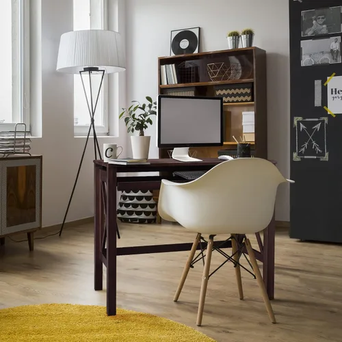 Vista 9 de Casual Home Montego - Escritorio plegable con bandeja extraíble, color espresso