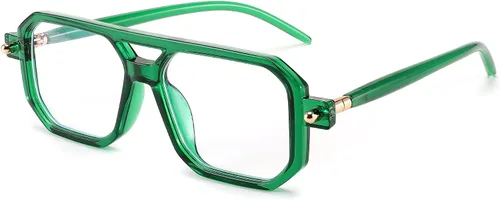 Vista 12 de FEISEDY Gafas de lectura vintage cuadradas con bloqueo de luz azul, para mujeres y hombres, de los años 70, planos, estilo aviador, Gafas B0090