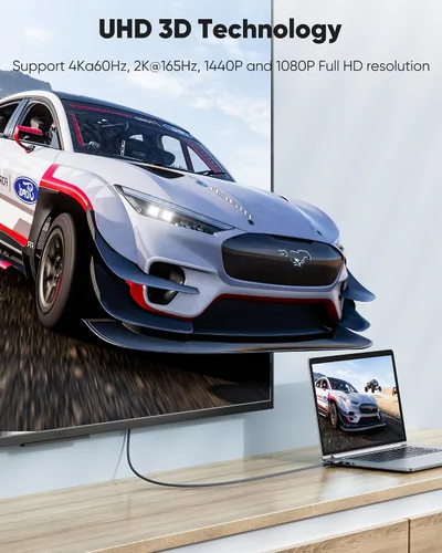 Vista 5 de Highwings - Cable mini HDMI a HDMI de 1 pie, alta velocidad 4K60Hz Gris