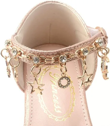 Vista 5 de Zapatos planos de ballet Mary Jane con diamantes de imitación para niña, con brillantina, para niña de las flores, para boda, fiesta, zapatos