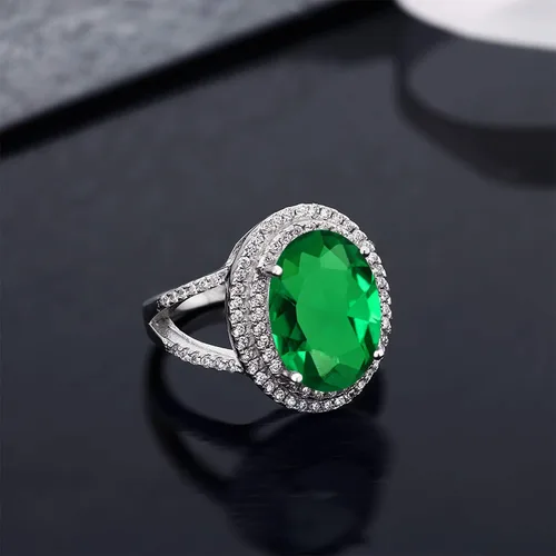Vista 5 de Gem Stone King Anillo de piedra natal ovalada de 0.55 x 0.39 pulgadas para mujer, plata de ley 925, anillo de compromiso de boda para mujer