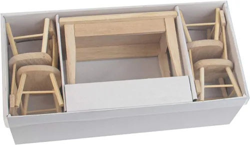 Vista 8 de AUEAR, Juego de 5 accesorios de madera para mesa de comedor en miniatura, 1 12