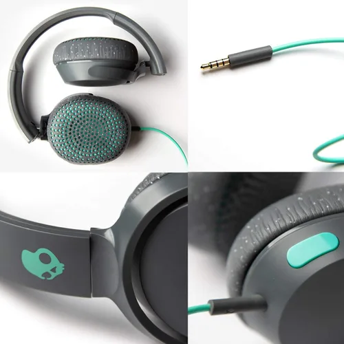 Vista 6 de Skullcandy Riff - Auriculares supraaurales con cable, convenientes para viajar con conector AUX de 3.5mm, micrófono incorporado, diseño plegable