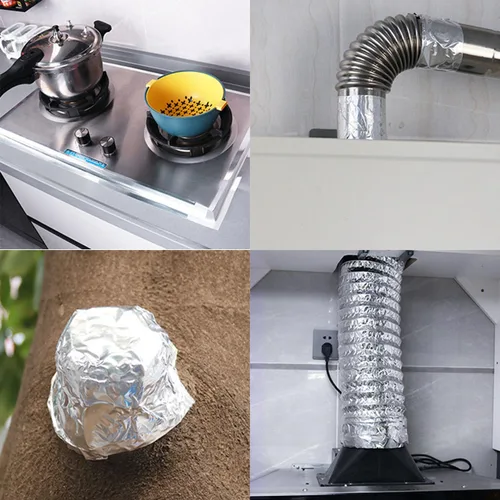 Vista 4 de Cinta adhesiva de papel de aluminio plateado COSIMIXO 3 pulgadas x 55 yardas, resistente, sellado y parcheado de alta temperatura, perfecta