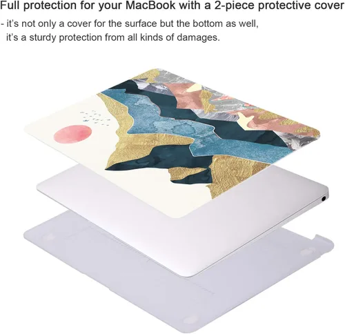 Vista 3 de iCasso - Funda para MacBook Air de 13 pulgadas 2020 M1 A2337, paisaje abstracto Funda protectora rígida para MacBook Air de 13 pulgadas 2019 2018