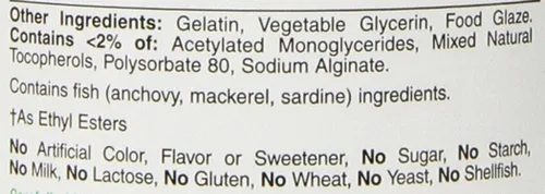 Vista 3 de Aceite de Pescado Nature's Bounty Fuerza máxima. 0,05 oz, 0,034 oz Omega-3, 130 capsulas líquidas revestidas y paquetes múltiples, LAAM_B004BF8LOM, 1