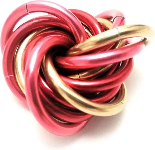 Vista 18 de Bola Fidget Möbii (MultiColor): Herramienta de juguete silenciosa para aliviar el estrés, ansiedad y estimular el ADHD para el hogar, viajes Cromo